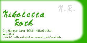 nikoletta roth business card