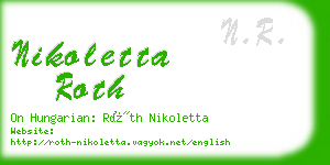 nikoletta roth business card